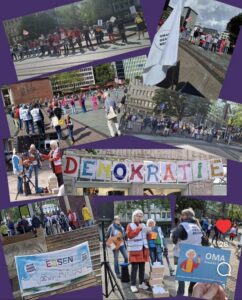 Menschenkette für Demokratie und Zusammenhalt
