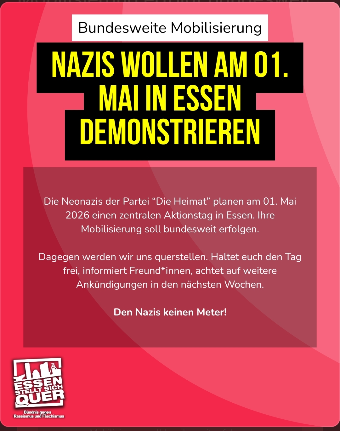1. Mai: Demonstration zum Bundesweiten Treffen der "Heimat"
